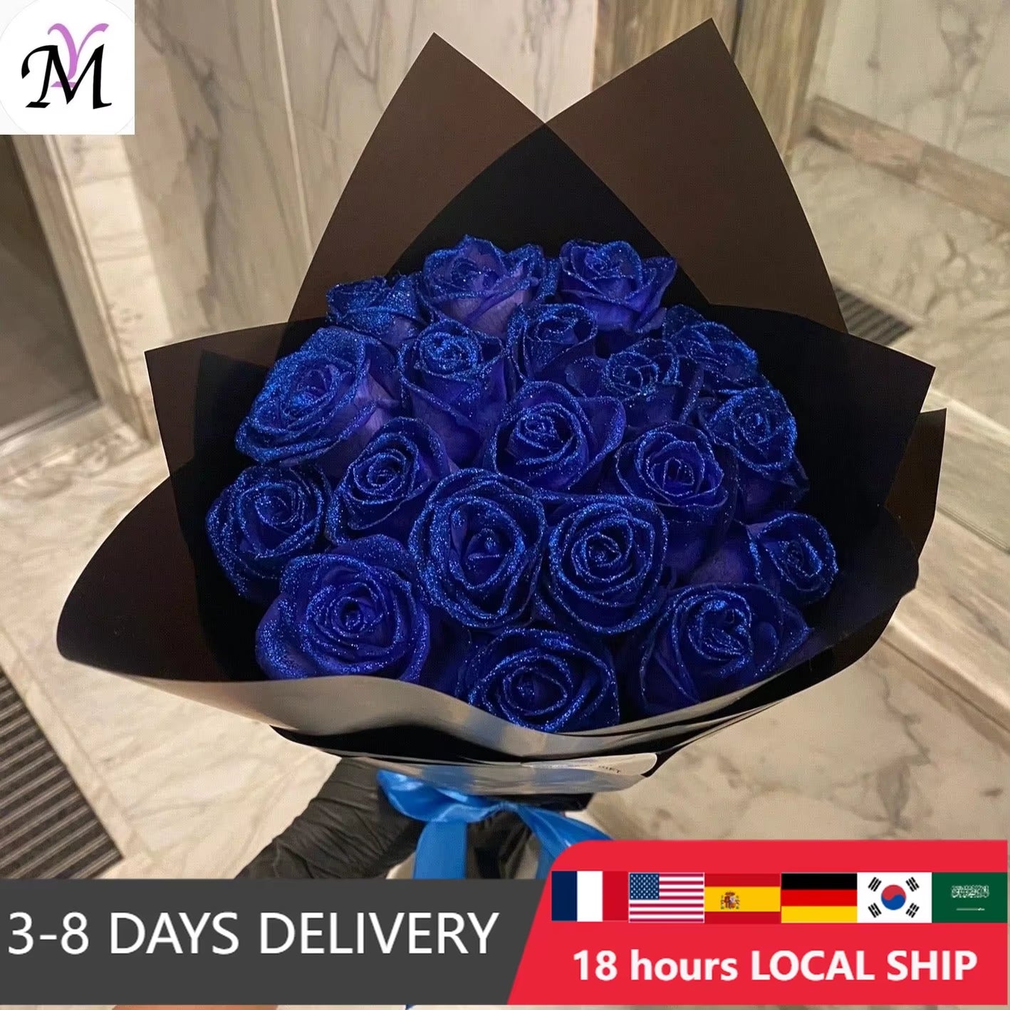 Mother'S/Valentine'S Day 30/50 Pcs 7Cm Glitter Artificial Flower Rose Girl Friend Wife DIY Bouquet Gifts for Wedding Birthday